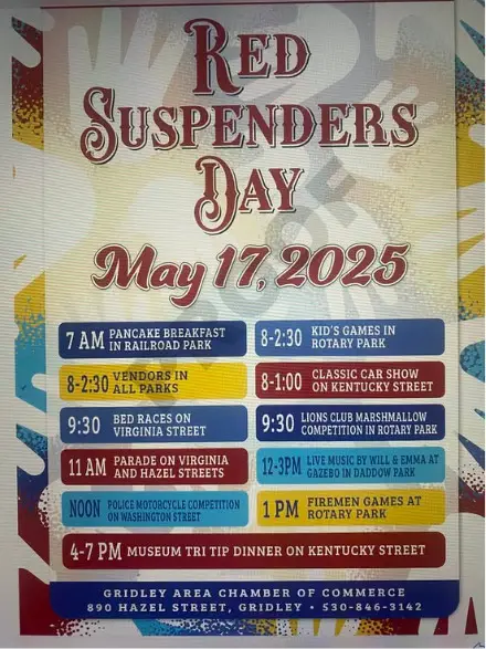 Red Suspenders Day Schedule